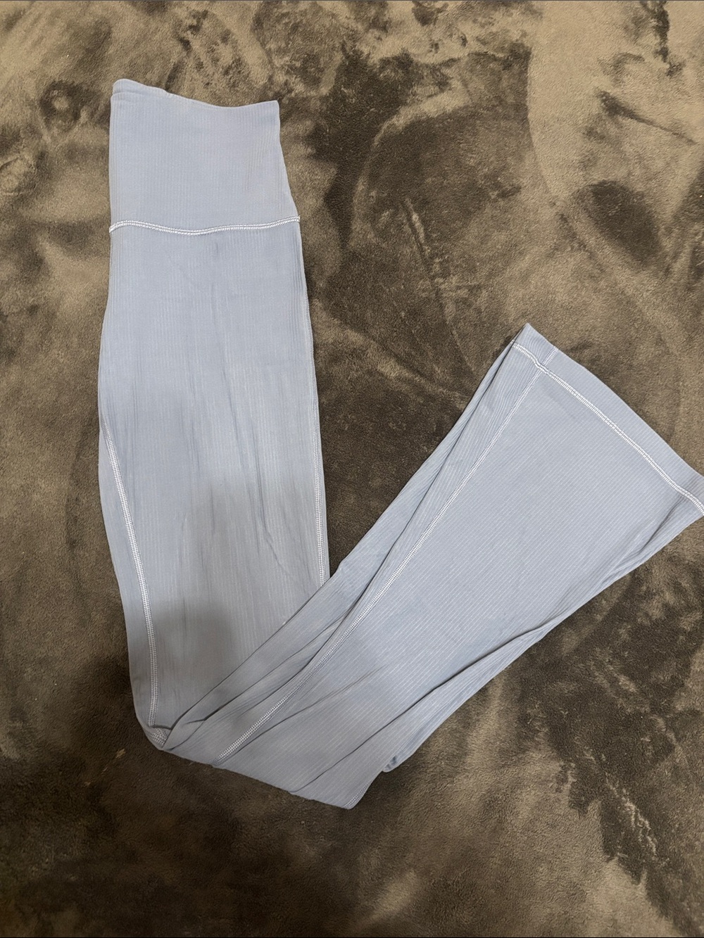 lululemon athletica Blue Ribbed High-Rise Flare Leggings